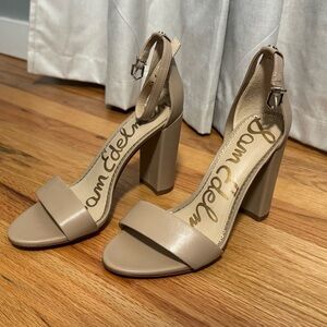 Sam Edelman Beige Ankle Strap Heels
